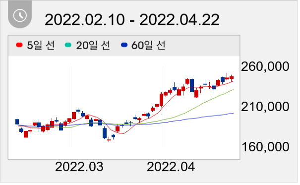 엘앤에프 일봉 주가차트