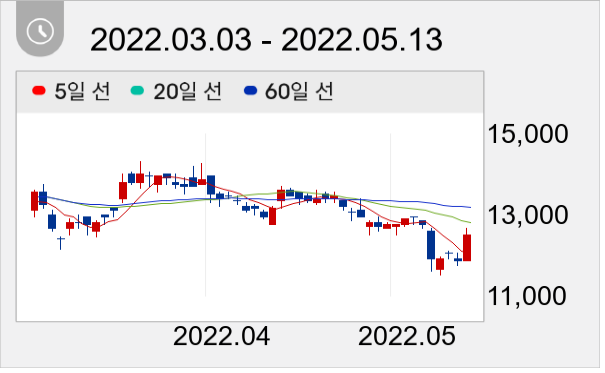 엑시콘 일봉 주가차트