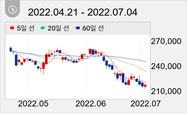 신세계 일봉 주가차트