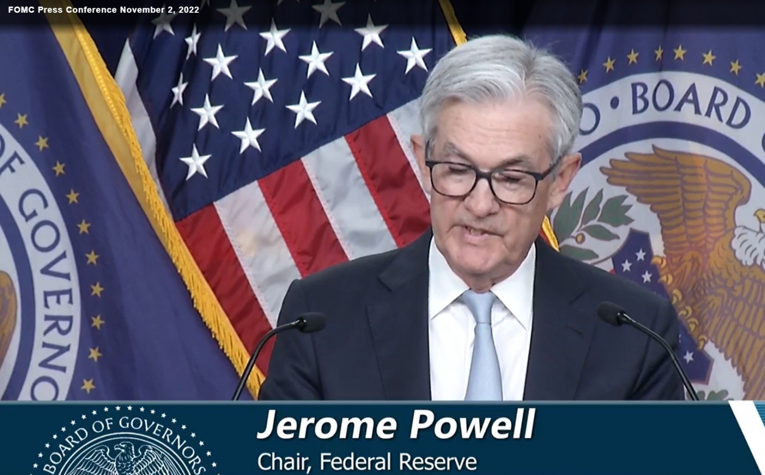 사진= 연준 홈페이지, 제롬 파월 연준 의장 2022년 11월 2일 FOMC 기자회견에서