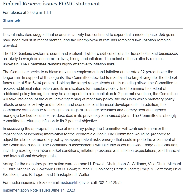 자료: 연준 경제전망과 FOMC 성명서, 출처: 연준