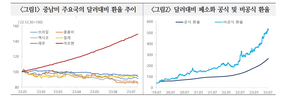 아르헨티나 외환시장 불안 점증...포퓰리즘 따른 무분별한 화폐남발로 물가 116% 폭등 - 국금센터