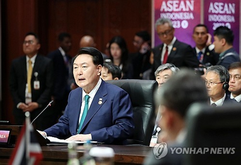 한·아세안 정상회의 발언하는 윤석열 대통령(연합뉴스사진제공)