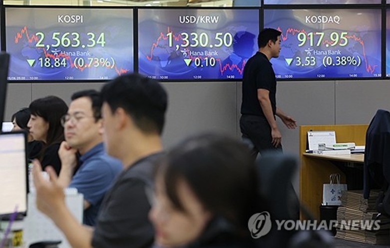 코스피-코스닥,하락마감(연합뉴스사진제공)