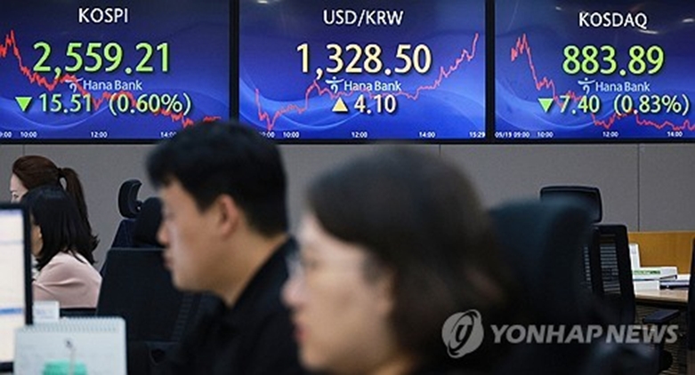 서울 중구 하나은행 딜링룸(사진=연합)