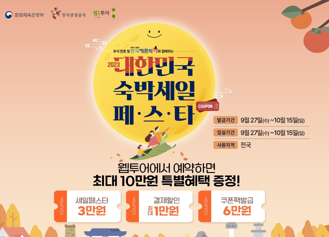웹투어, ‘숙박세일페스타’ 최대 4만원 즉시할인에 6만원 쿠폰팩 제공