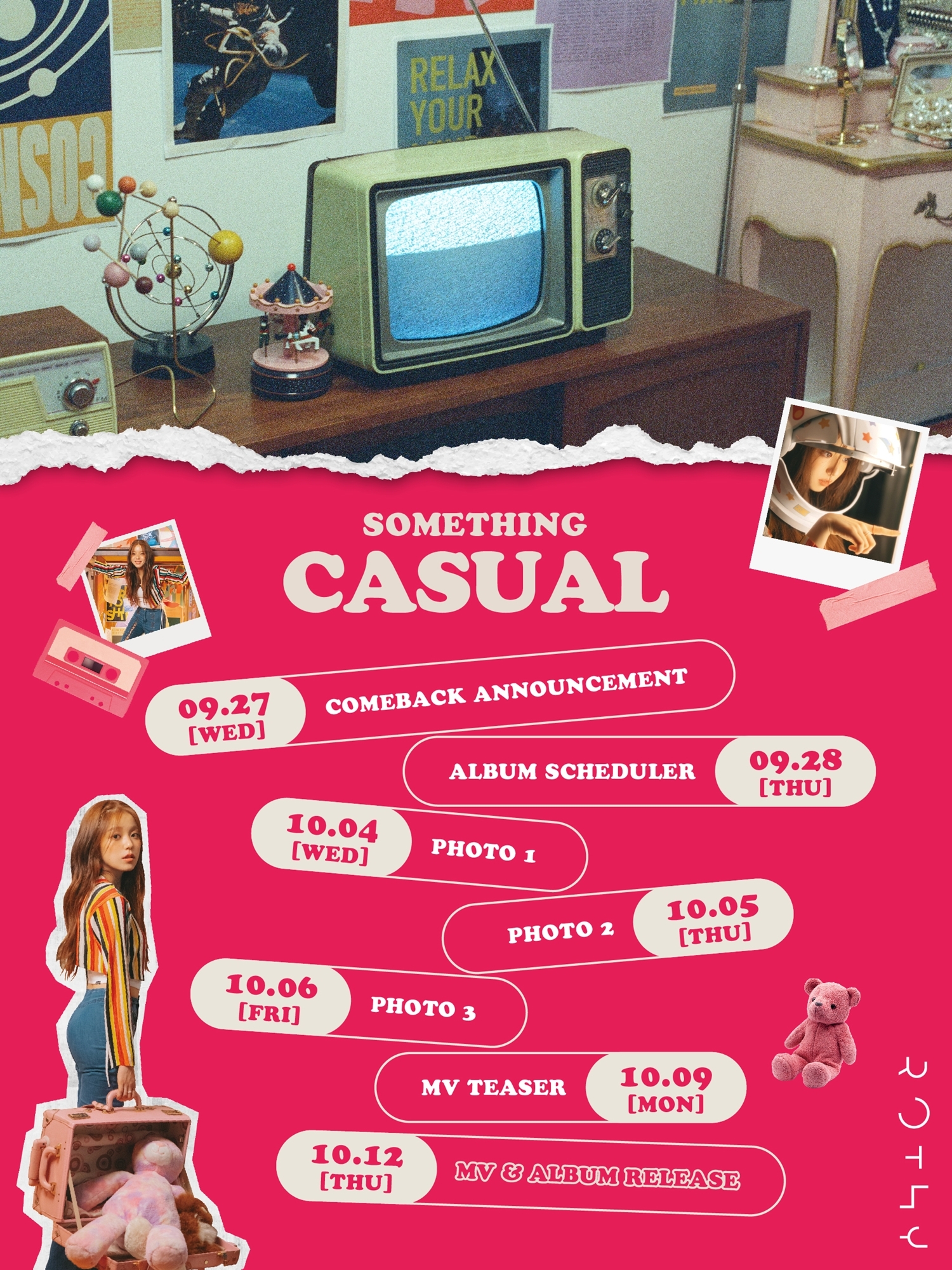 로시, 싱글 'Something Casual' 스케줄러 공개…팬들과 활발한 소통 예고