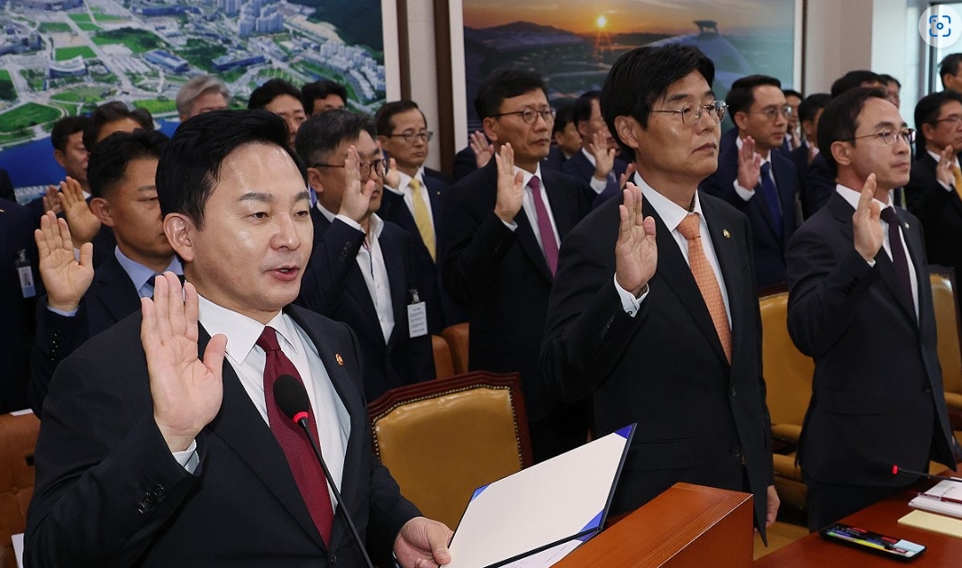 선서하는 원희룡 국토교통부 장관(사진=연합)