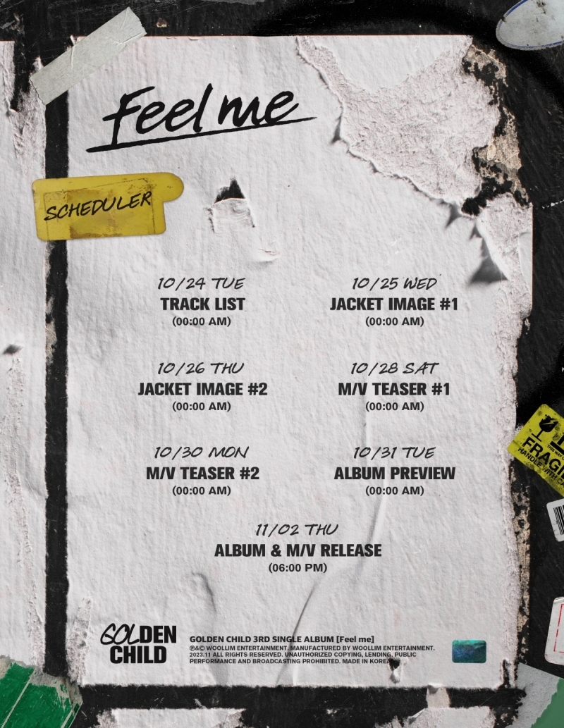 골든차일드, 새 싱글 스케줄러+트랙리스트 공개…타이틀곡은 'Feel me'