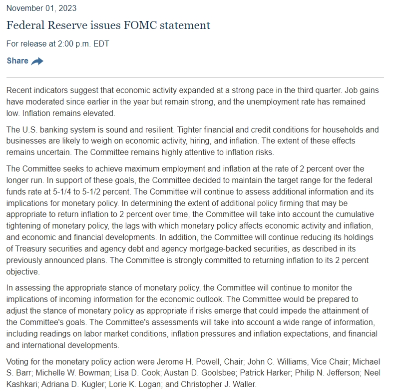 자료: 11월 FOMC 성명서, 출처: 연준