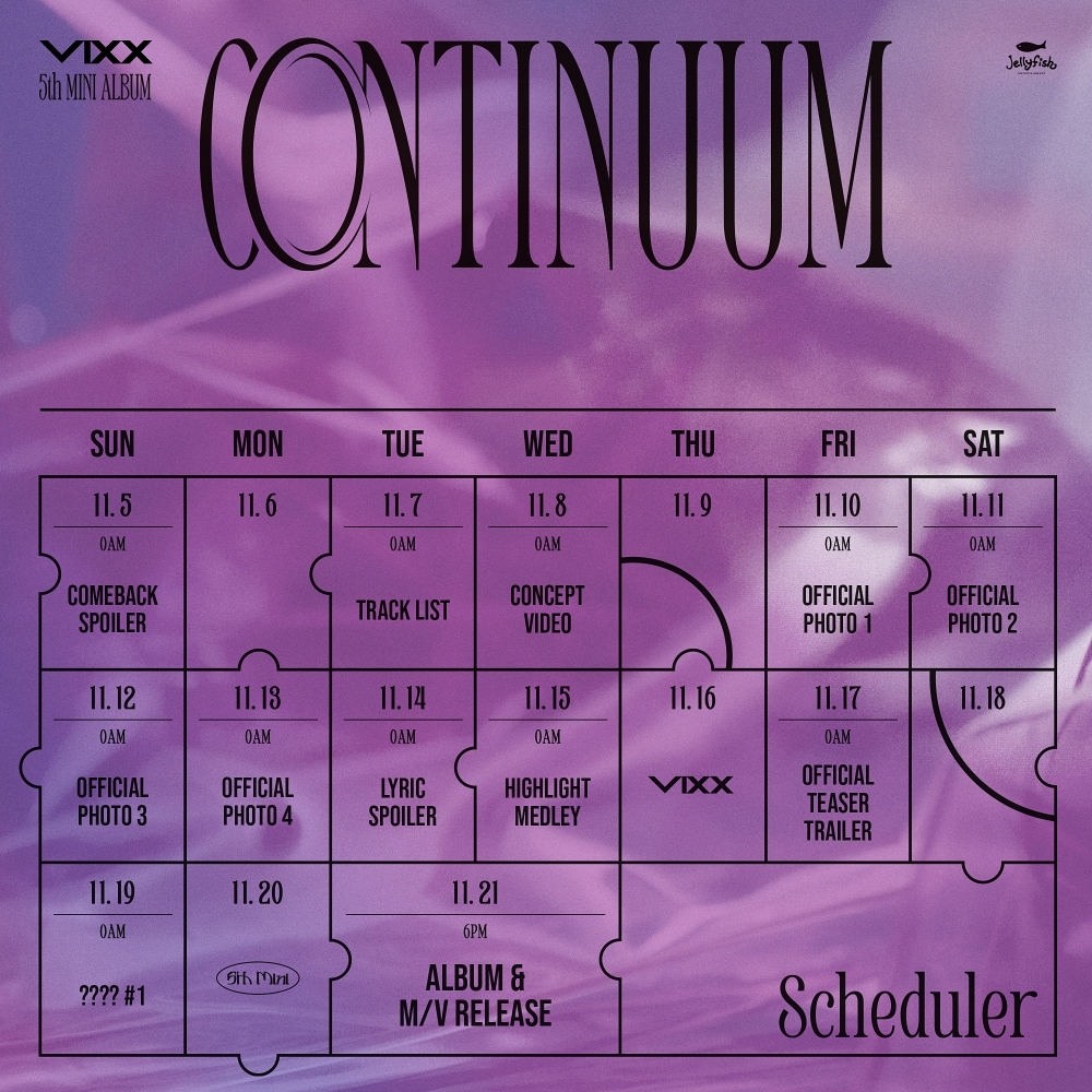 빅스, 미니 5집 ‘CONTINUUM’ 스케줄러 공개…본격 컴백 예열 카운트다운