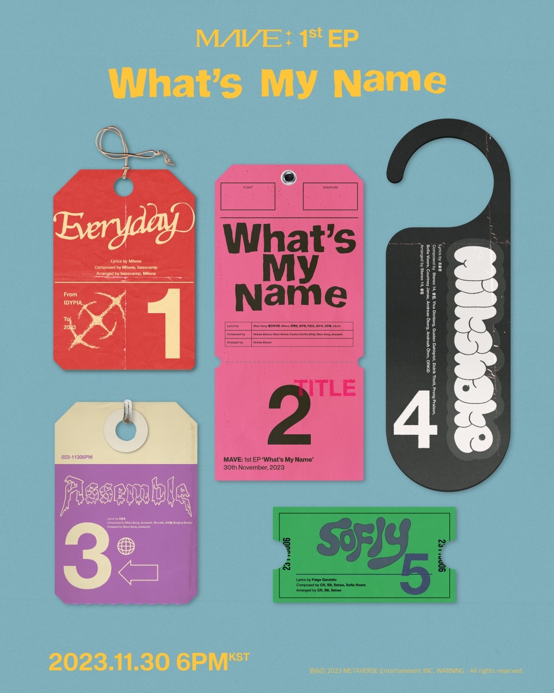 MAVE: (메이브), 첫 EP 'What's My Name' 트랙리스트 공개…5곡 5색 눈길