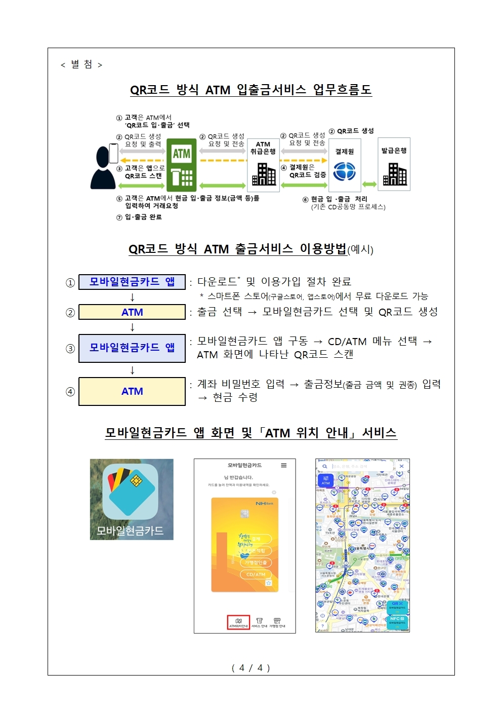 QR코드 이용한 ATM 입출금서비스 6일부터 개시 - 한은