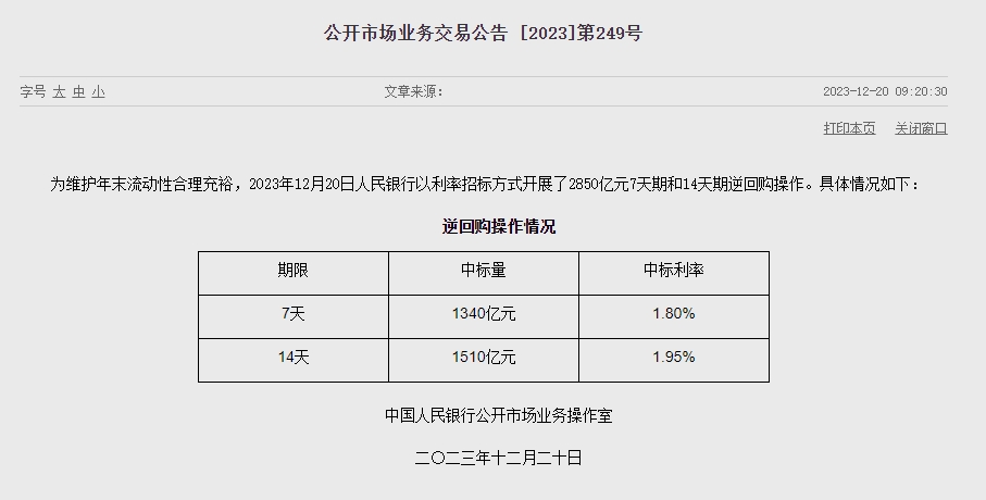(상보) 중국 인민은행, 사실상 기준금리 1년물 LPR 3.45% 동결...유동성 200억위안 순공급