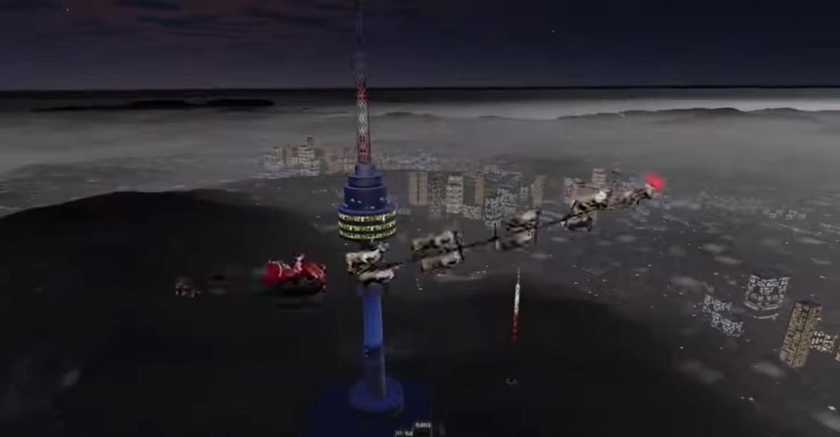 남산타워 찾아온 산타(NORAD 추적 사이트 발췌)