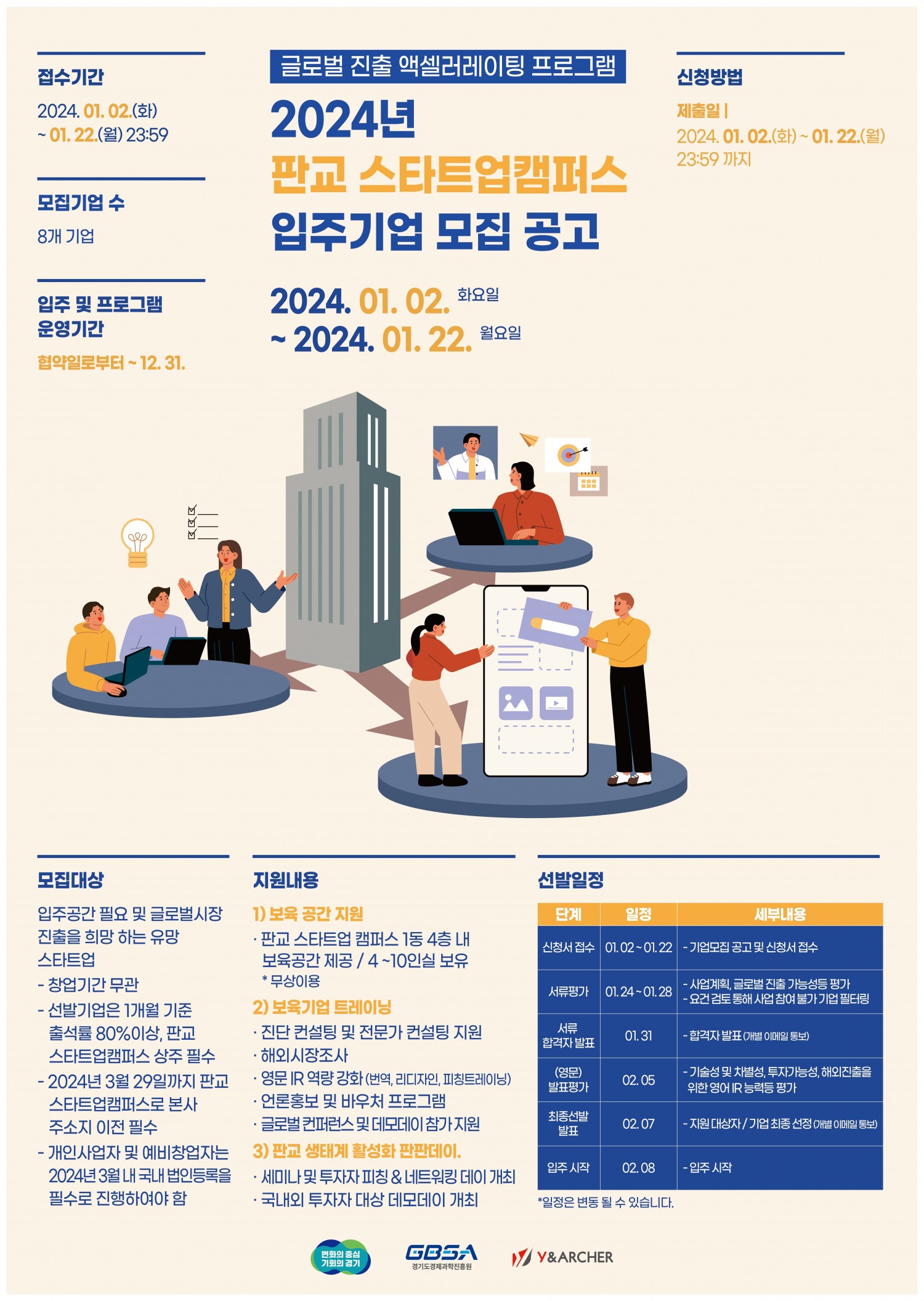 와이앤아처㈜, 2024 판교 스타트업 캠퍼스 글로벌센터 입주기업 모집 나선다