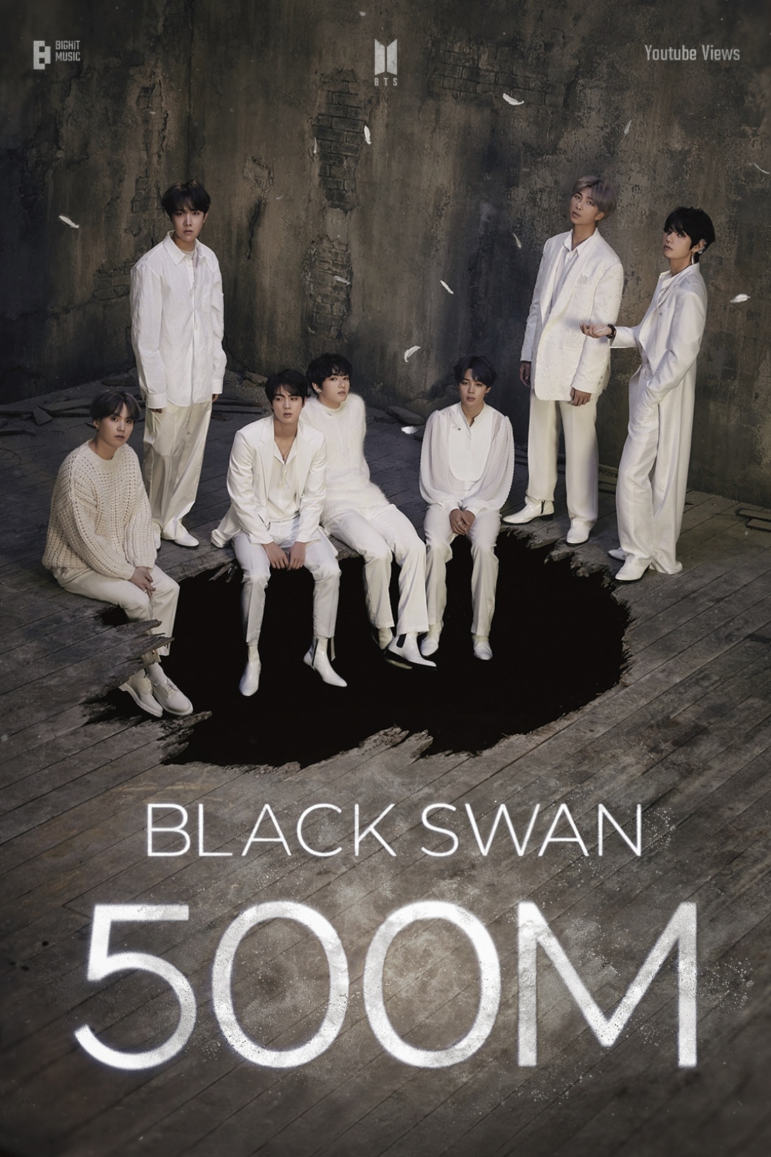 방탄소년단(BTS), ‘Black Swan’ 뮤직비디오 5억 뷰 돌파…5억 뷰 뮤직비디오 통산 17개 보유‘