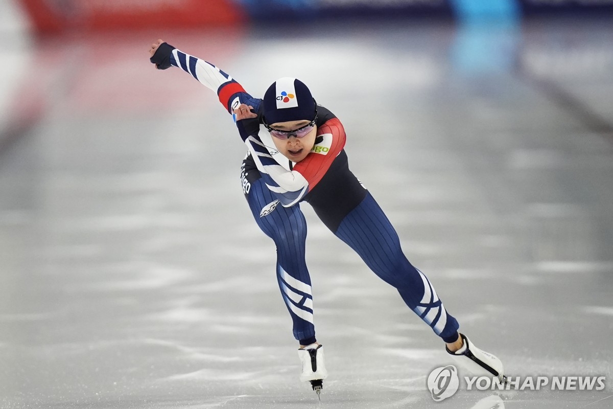 역주하는 김민선(AP=연합)