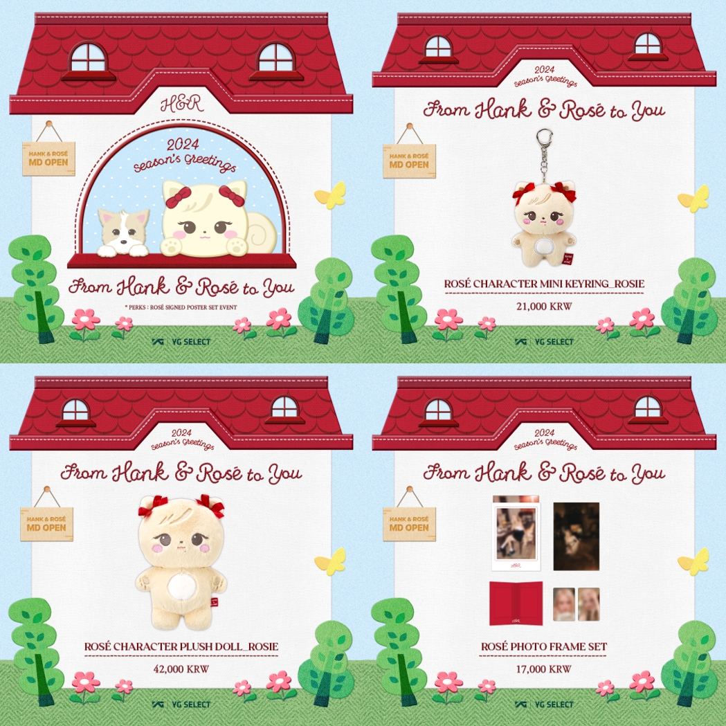 YG PLUS, 블랙핑크 로제 ‘2024 시즌그리팅 MD’ 출시…‘팬들에게 새해 선물’