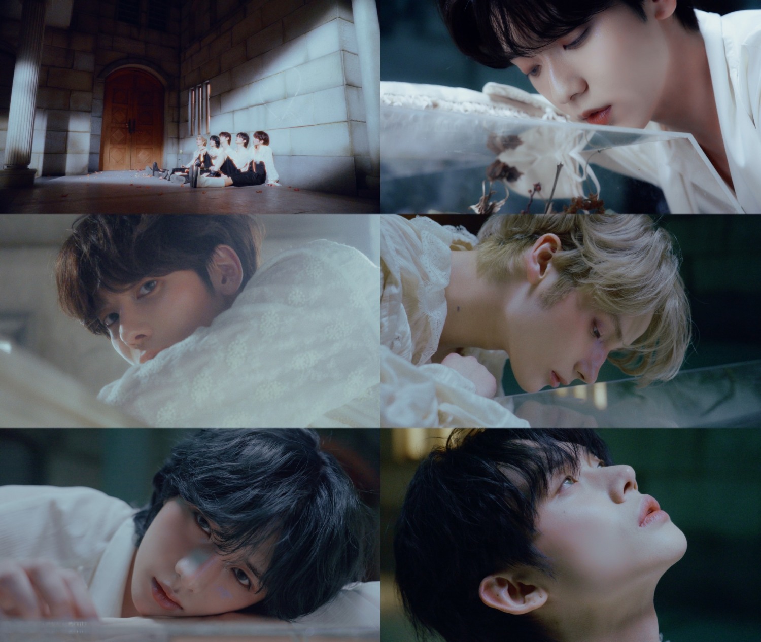 TXT, 미니 6집 ‘Romantic’ 버전 콘셉트 포토와 클립 공개…유리관 속 장미와 빈티지한 색감으로 로맨틱한 분위기 극대화