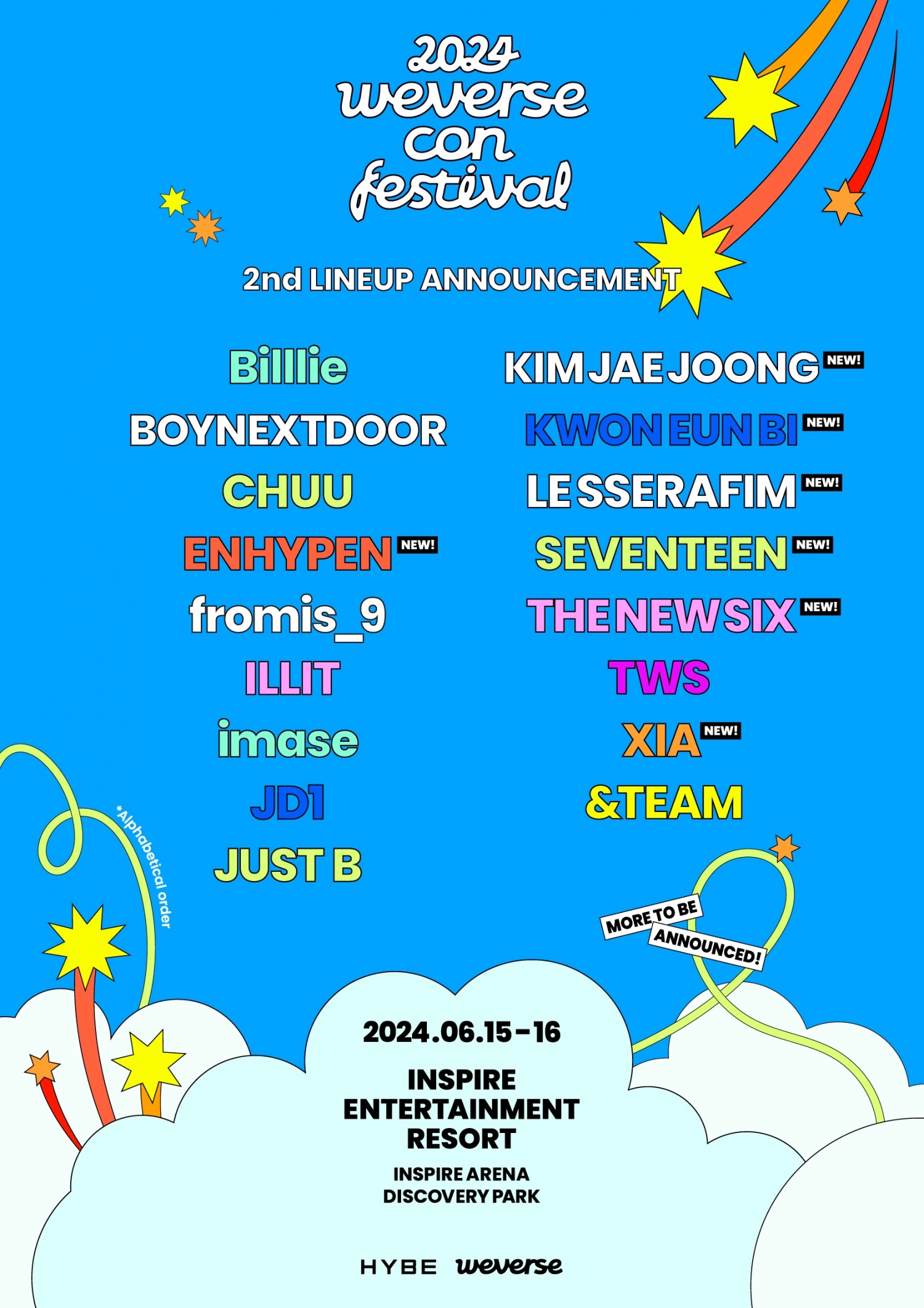세븐틴X엔하이픈X르세라핌X김준수 등 출연…’위버스콘 페스티벌’ 2차 호화 라인업 공개