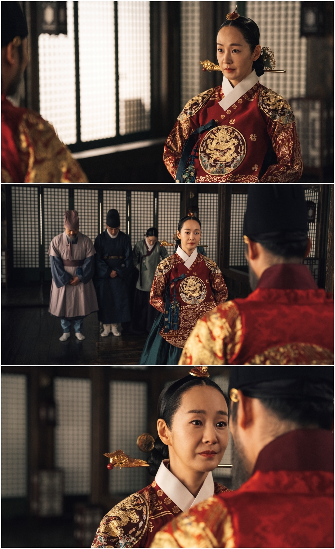 ‘세자가 사라졌다’ 명세빈, 포스 만렙 대비 자태…‘0.1초 당황⟶여유만만⟶섬뜩 미소’ 3단 표정 변화