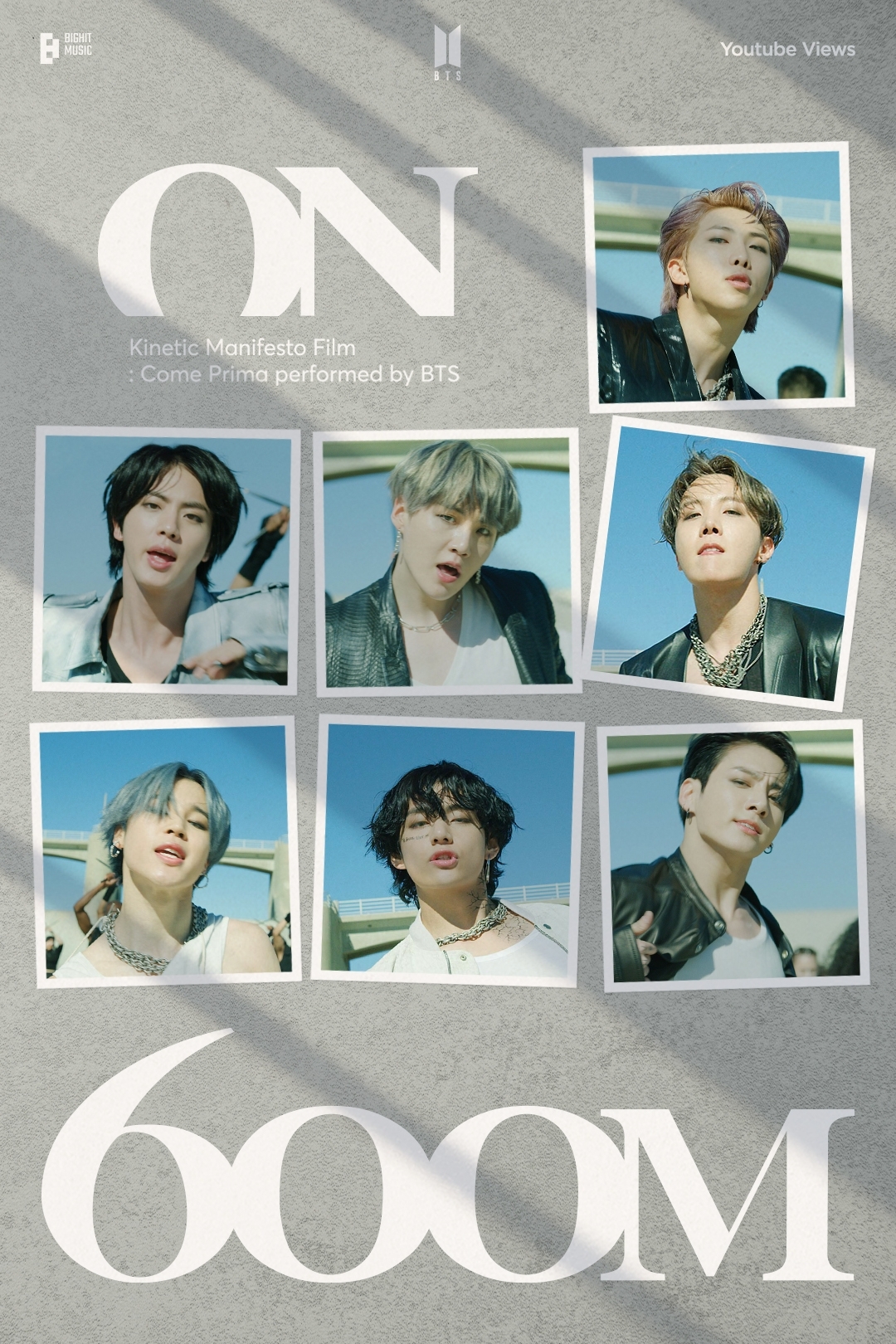 방탄소년단, ‘ON’ 키네틱 매니페스토 필름 6억 뷰 돌파…통산 13번째 6억 뷰 뮤직비디오 보유