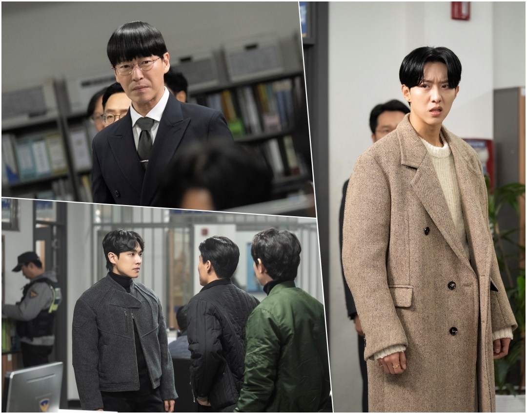 ‘7인의 부활’ 엄기준X이준X이정신, 경찰서 회동 포착