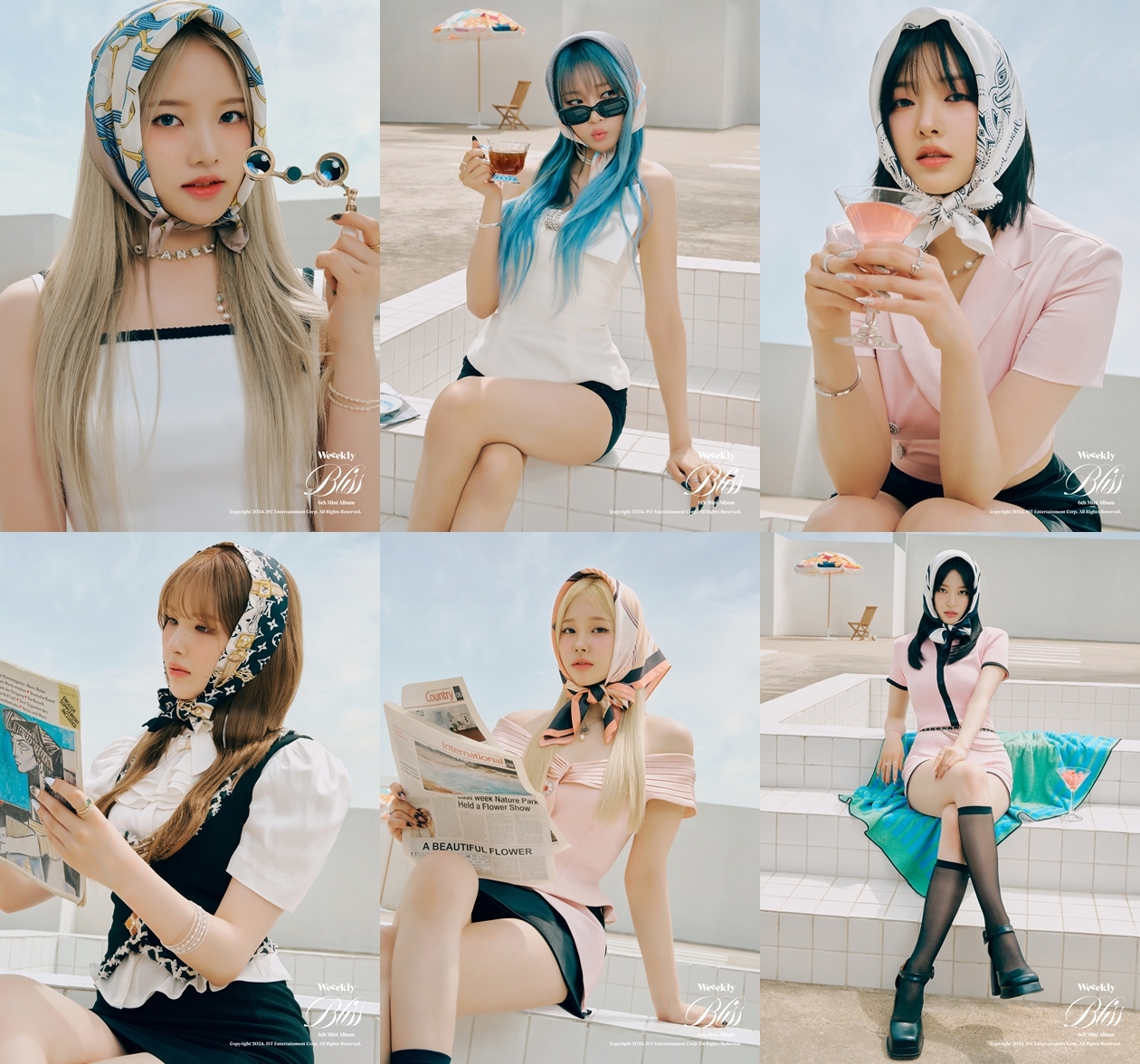 위클리, 미니 6집 개인·유닛 콘셉트 포토 공개…6인 6색 개성만점 '여름 청춘'