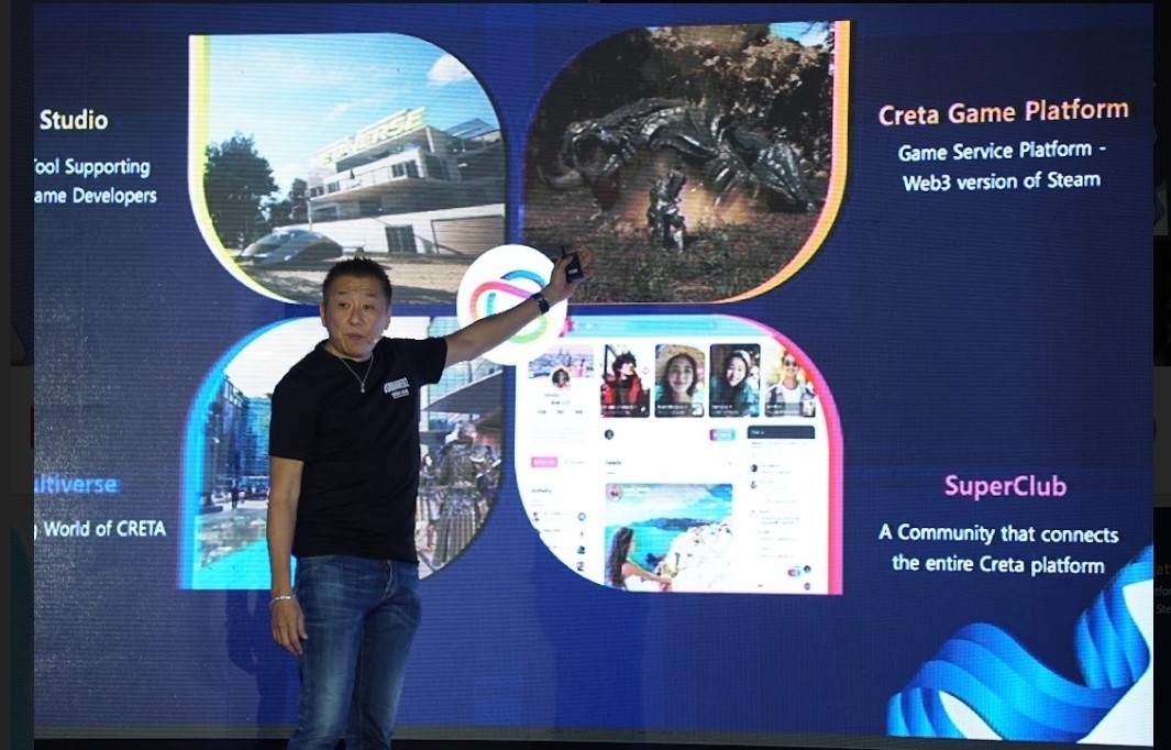 <크레타의 사업 분야에 대해 설명하는 레이 나카자토 공동창업자 겸 CCO>