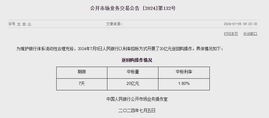 중국 인민은행 유동성 480억위안 순회수...이번주 7400억위안 순회수