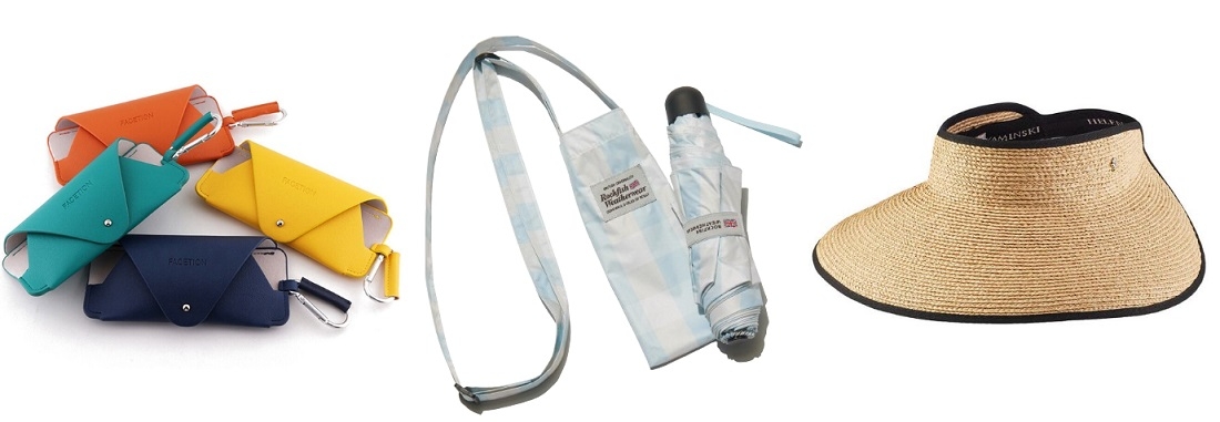 ▲페이션 ‘모노곤 케이스’, 락피쉬웨더웨어 ‘쉐이드 엄브렐라’, 헬렌카민스키 ‘마이’