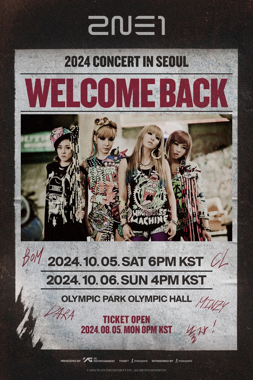 2NE1, 데뷔 15주년 기념 서울 단독 콘서트 전석 매진…변함없는 티켓 파워 입증