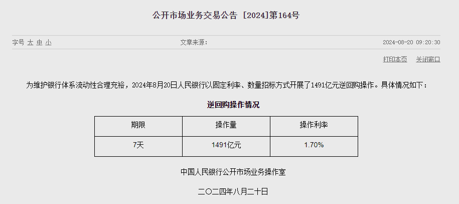(상보) 중국, 사실상 기준금리 1년물 LPR 3.35%·5년물 3.85% 동결...이번주 2590억위안 순회수