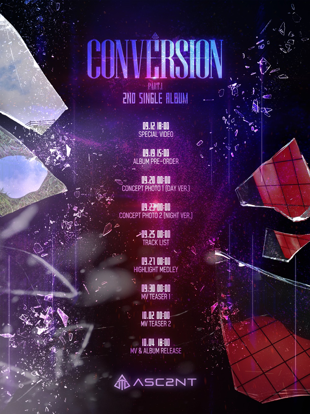 어센트, 내달 4일 컴백 확정…신보 'Conversion Part.1' 타임 테이블 공개