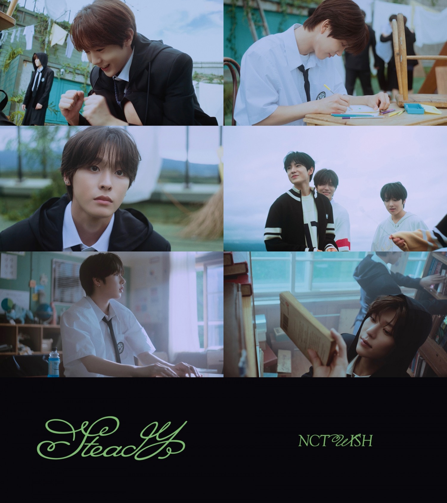 NCT WISH, 신곡 ‘Steady’ 뮤직비디오 티저 영상 공개…청량+몽환 감성 어우러진 청춘물