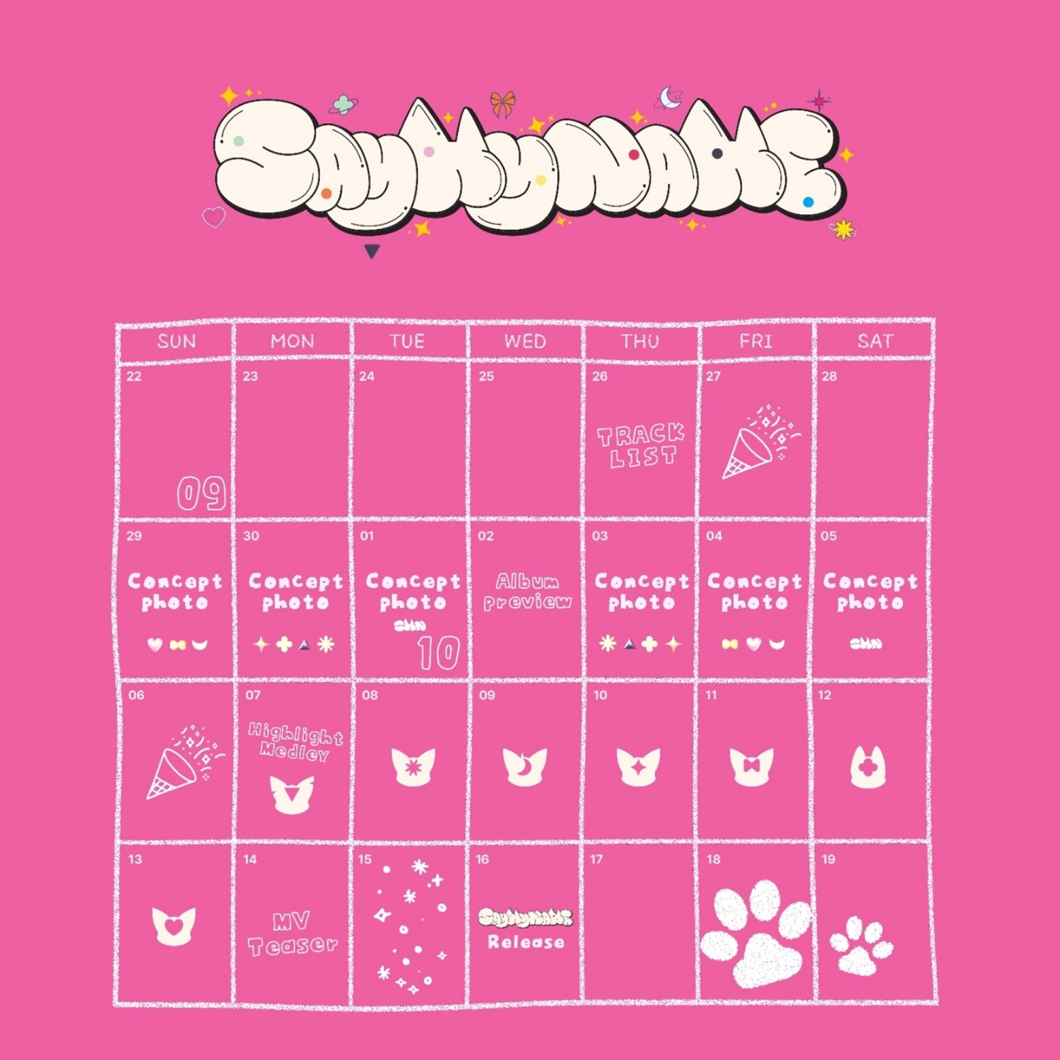 세이마이네임, 내달 16일 데뷔…앨범 스케줄러 공개