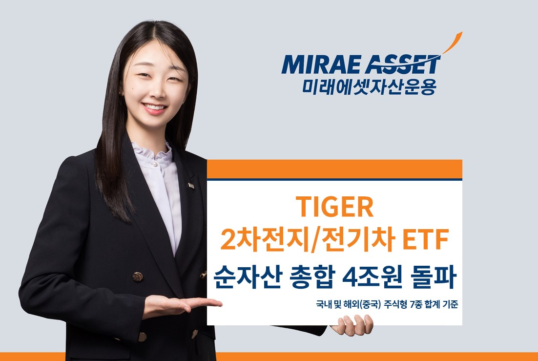 미래에셋, ‘TIGER 2차전지/전기차 ETF’ 7종 순자산 총합 4조원 돌파