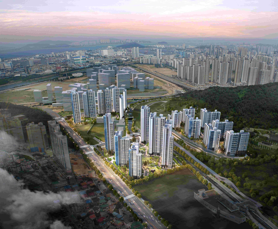 래미안 송도역 센트리폴 전체 조감도