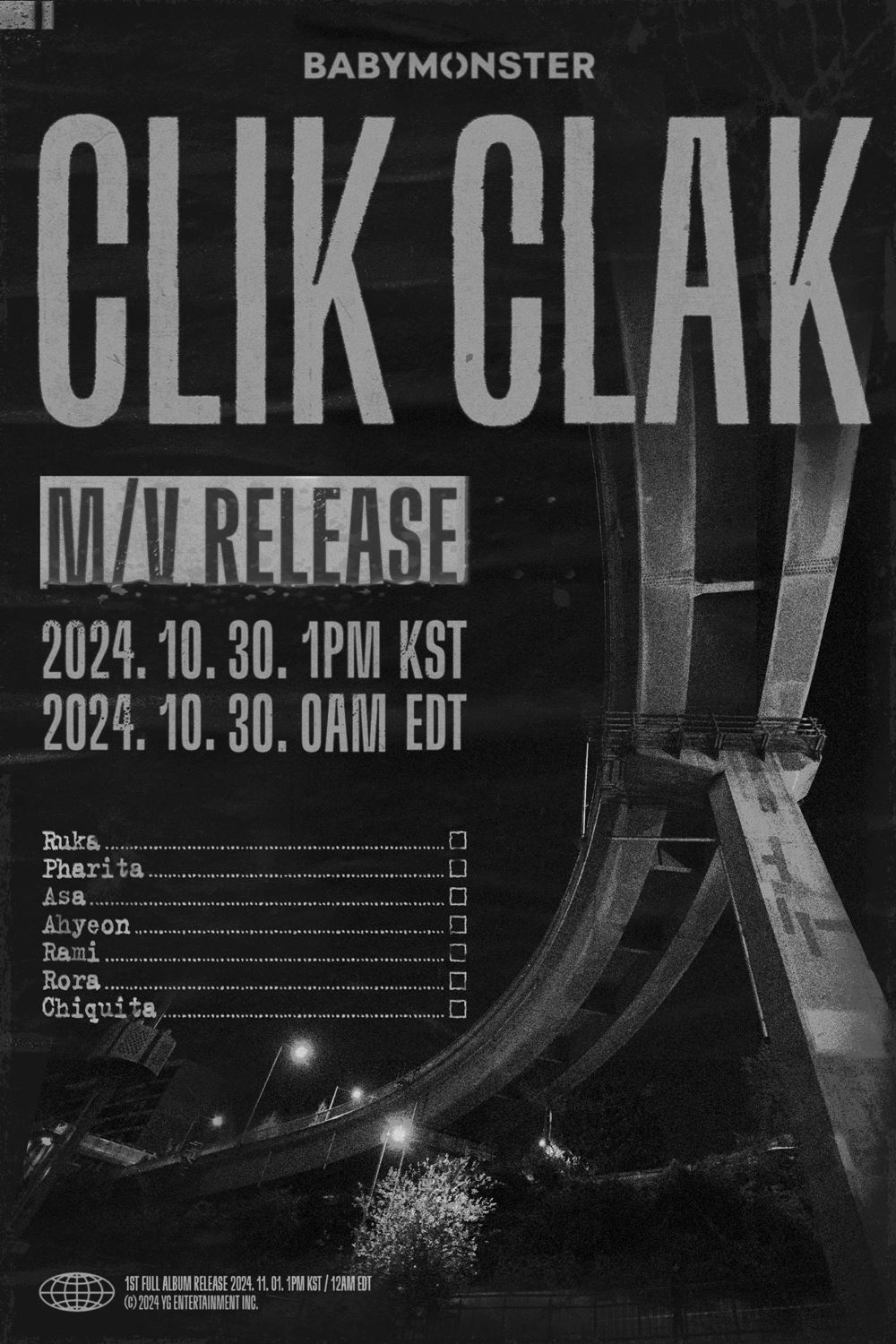 베이비몬스터, 'CLIK CLAK' 뮤직비디오 30일 선공개…이례적 프로모션 '주목'