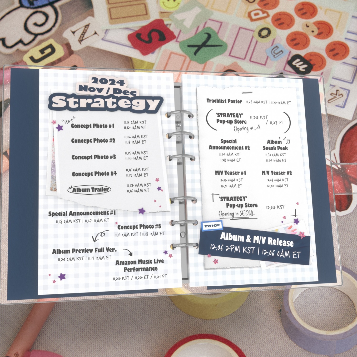 트와이스, 신보 'STRATEGY' 티징 타임테이블 공개…알찬 티징 콘텐츠 예고