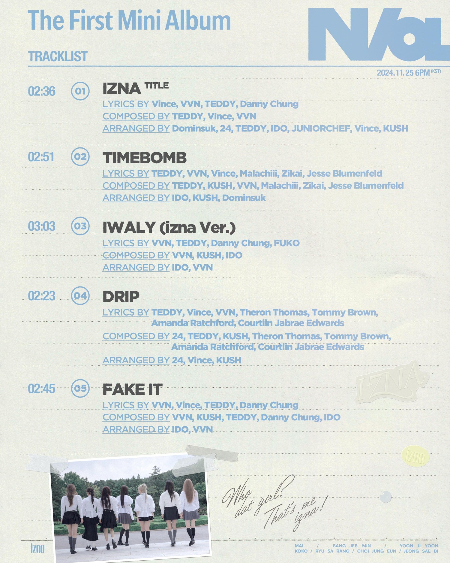 izna(이즈나), 미니 1집 타이틀곡은 ‘IZNA’…테디 지원사격