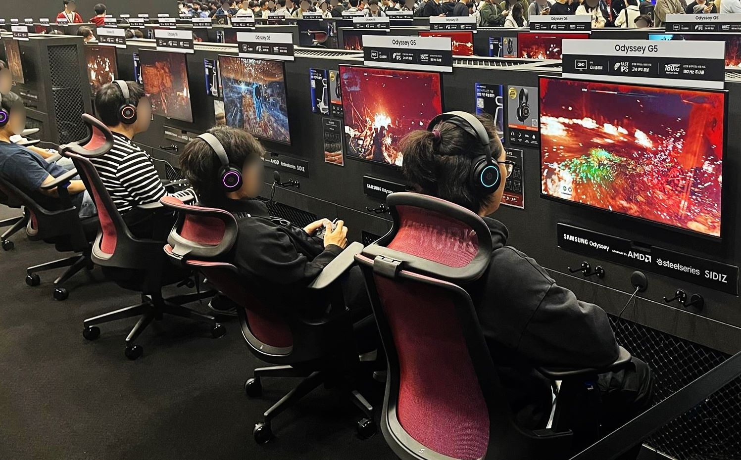 지스타2024 펄어비스 전시존 내 스틸시리즈 게이밍 기어 설치 좌석