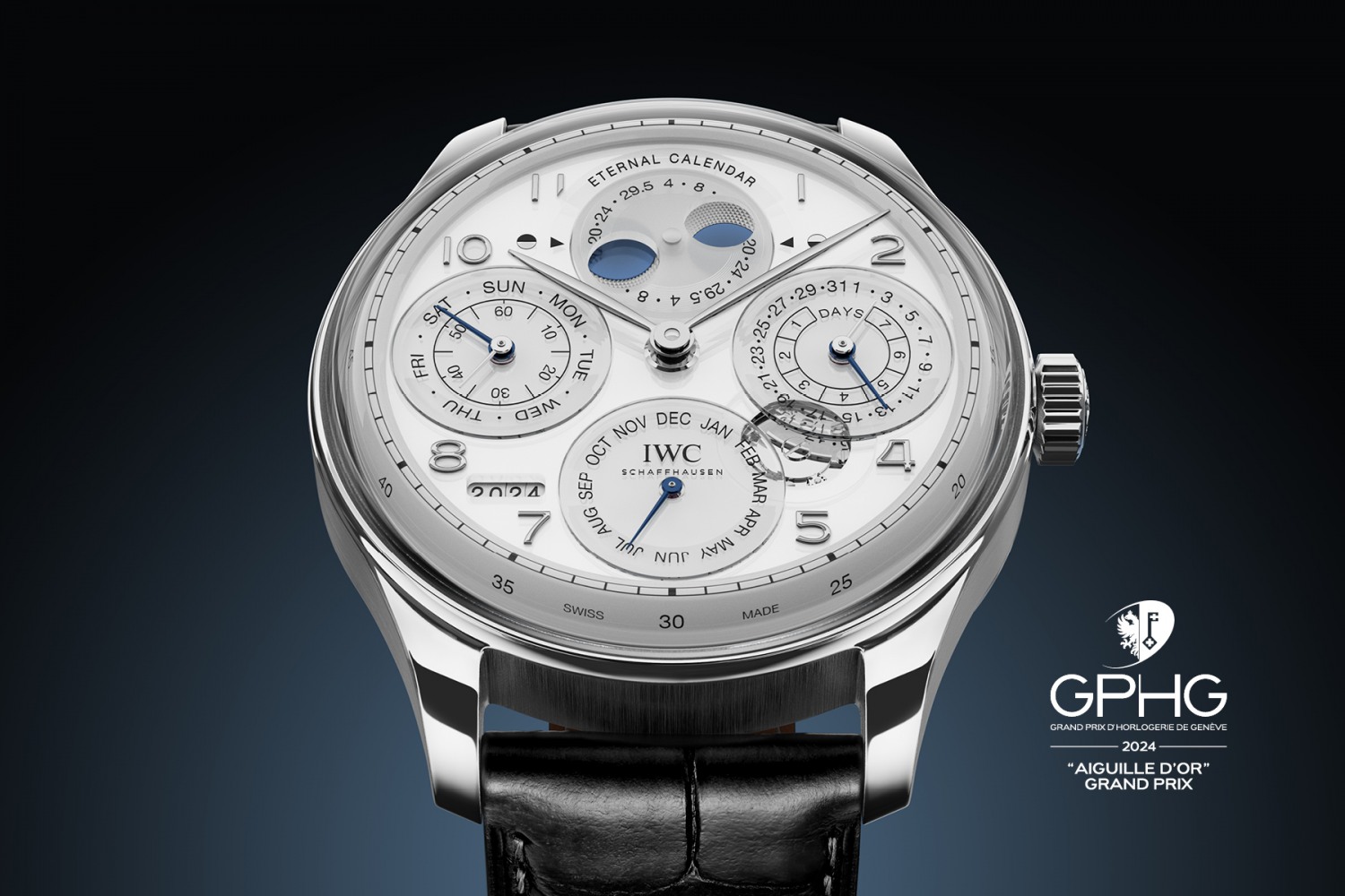 IWC 포르투기저 이터널 캘린더, 2024 제네바 시계 그랑프리 대상 ‘에귀유 도르(Aiguille d’Or)’ 수상