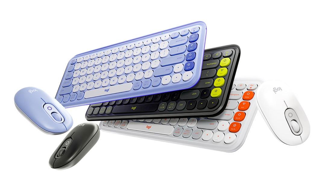 ▲ 로지텍의 커스터마이징 가능한 무선 블루투스 키보드 ‘POP Icon Keys’ 및 무소음 마우스 ‘POP Mouse’