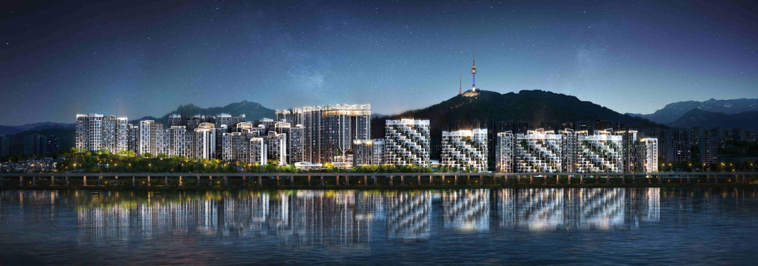 래미안 글로우 힐즈 한남 입면