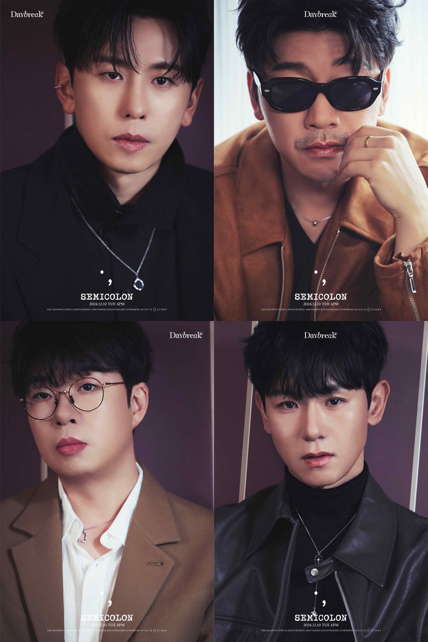 데이브레이크, 미니 앨범 'SEMICOLON' 오피셜 포토 공개…카리스마↔아련 넘나드는 매력