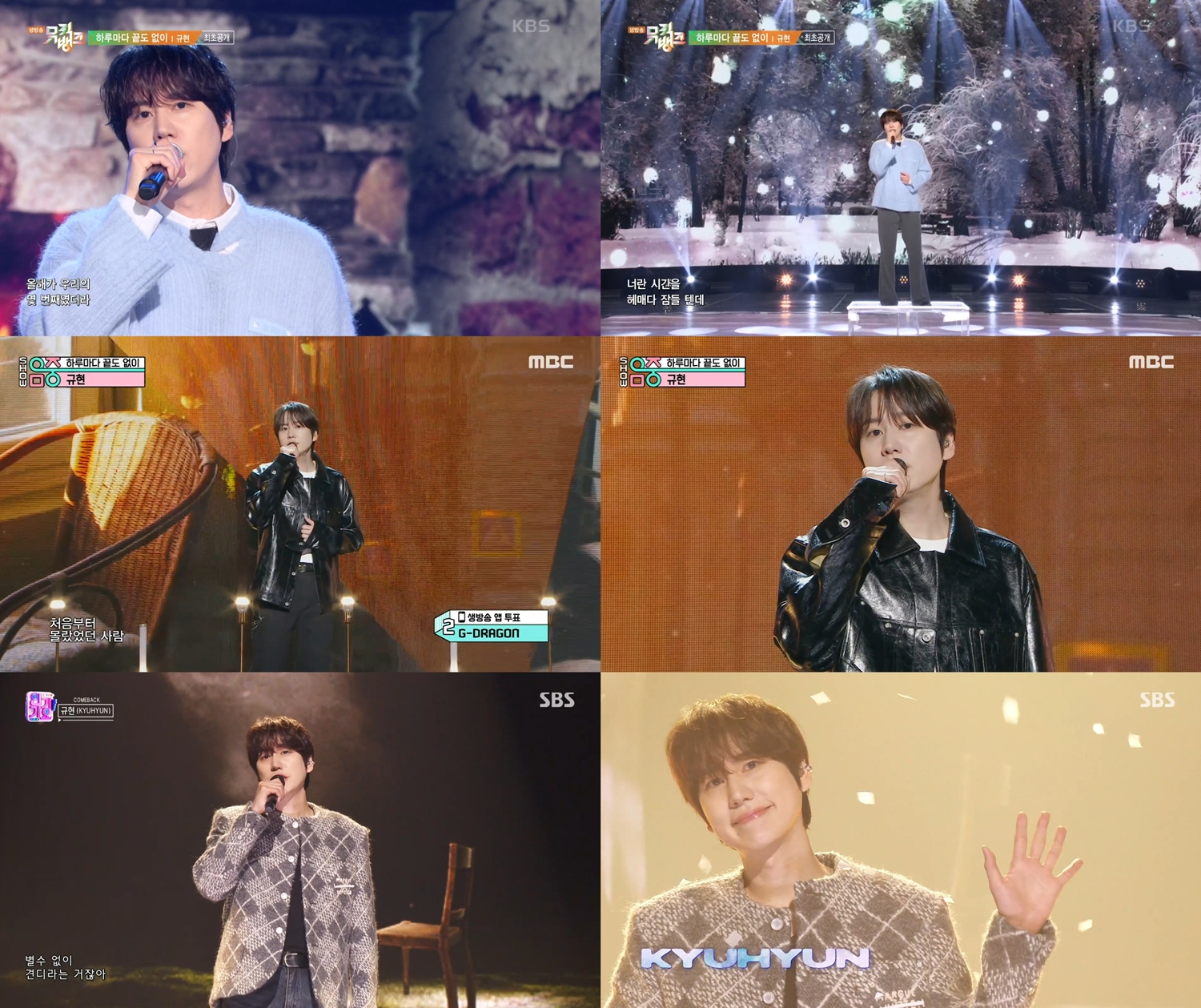 규현, 신곡 ‘하루마다 끝도 없이’ 컴백 무대 화제…'섬세+서정' 풍부한 감정 표현