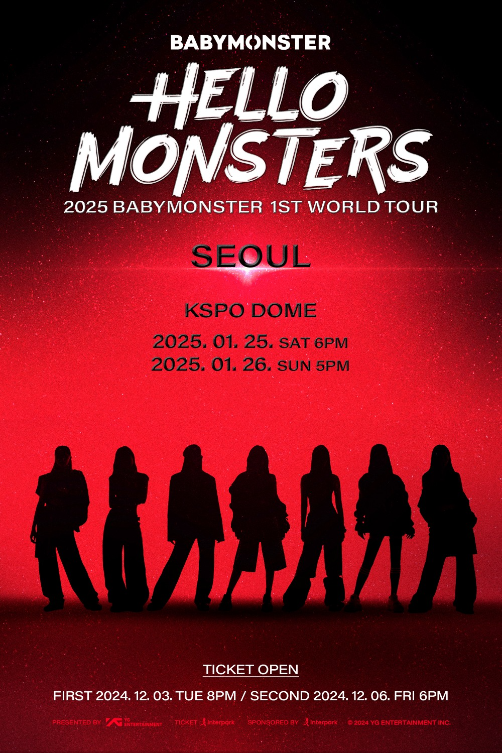 베이비몬스터, 서울 콘서트 선예매 티켓 3일 오픈…치열한 티켓팅 예고