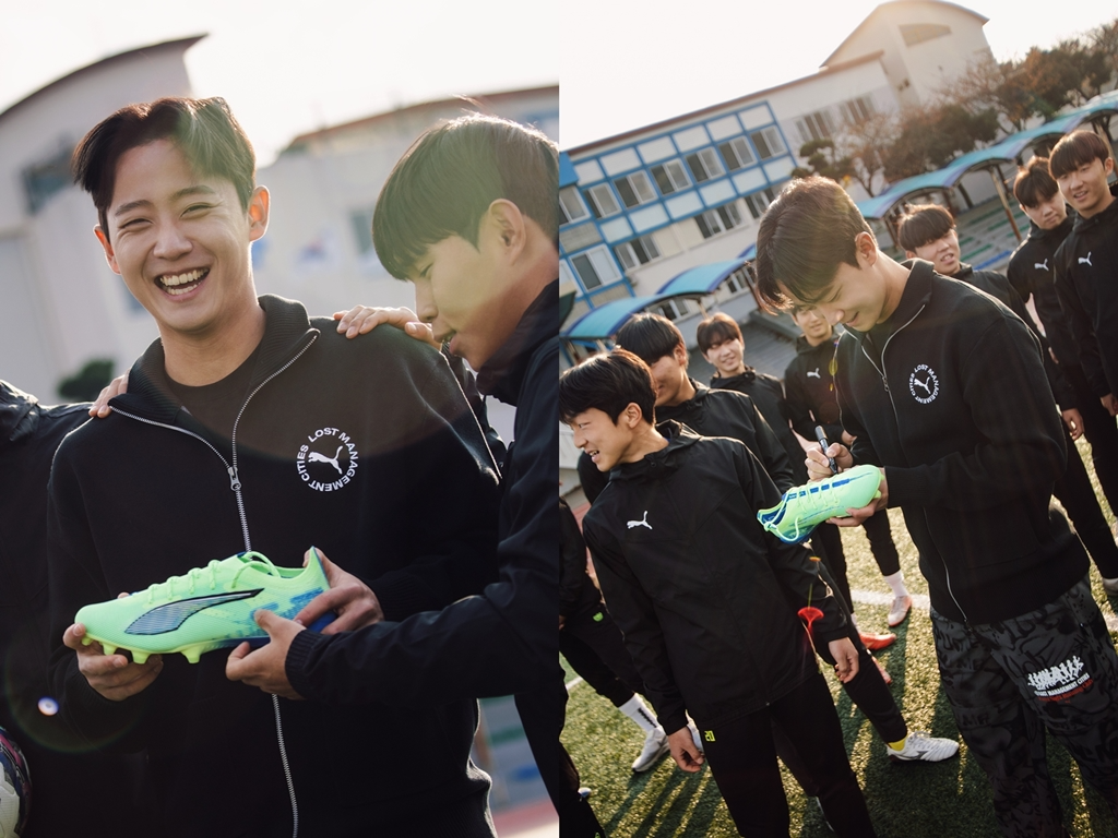 ‘K3 출신’ 대전하나시티즌 이정택, 푸마와 함께 제주제일고 후배들에게 용품 기부